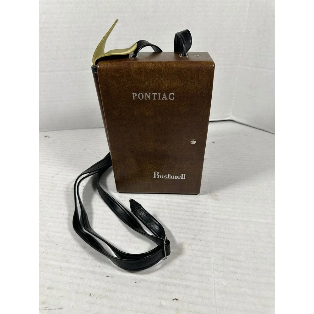 Bushnell Pontiac Vintage Brown Faux Leather Binocular Hard Case with Strap‎
